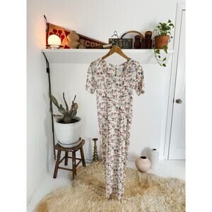 Vintage 90s Nu Oz Floral Short Sleeve Dress Size 5/6